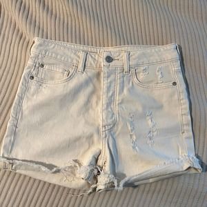 Anthropologie pilcro ivory denim shorts